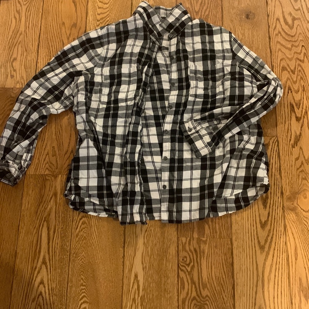 Black & White Plaid Button Down